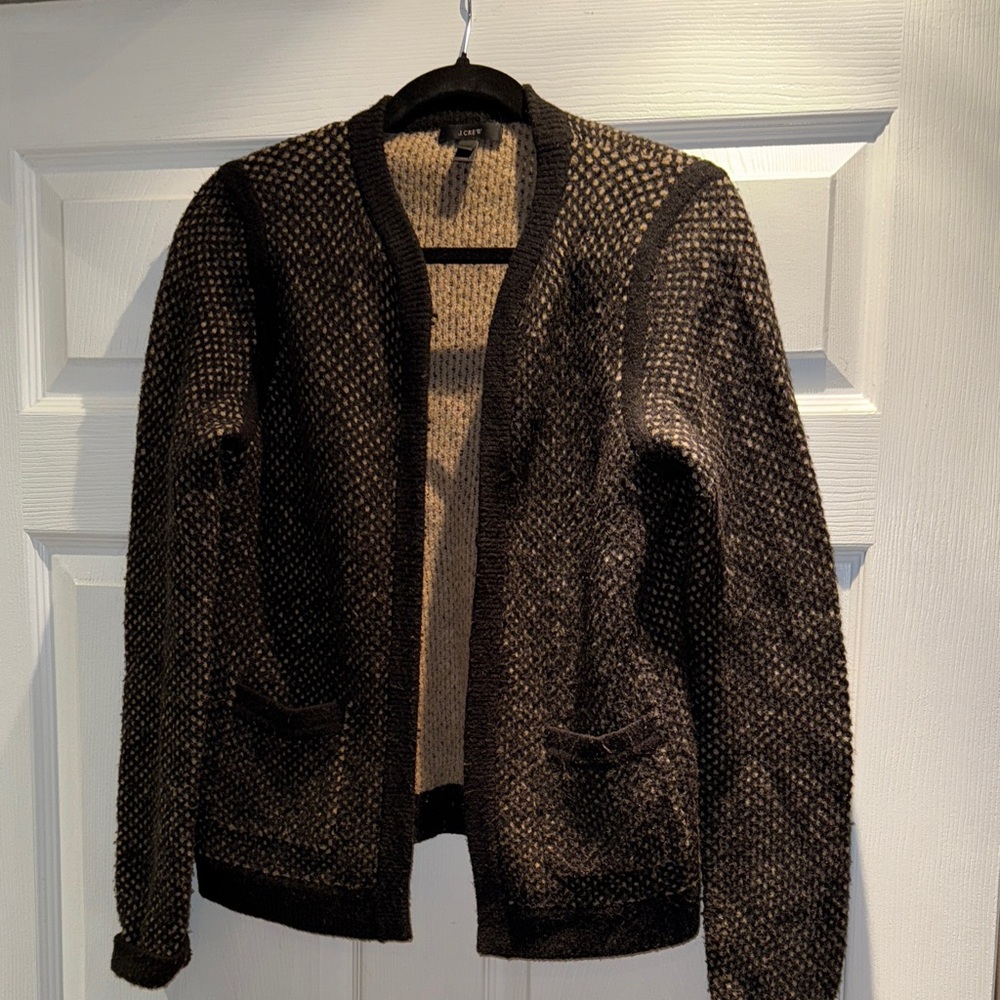 J. Crew Black and Tan Women's Cardigan